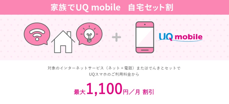 自宅セット割の割引額_UQモバイル