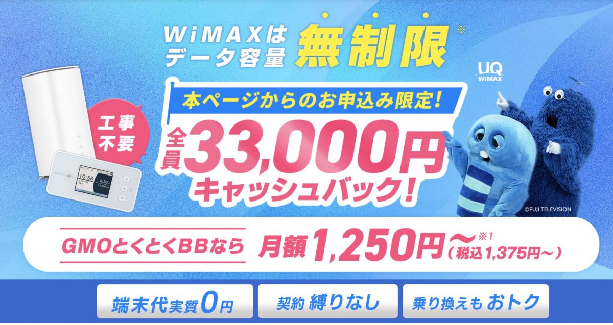 GMOとくとくBB WiMAX