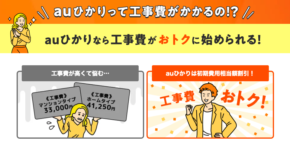 auひかり工事費